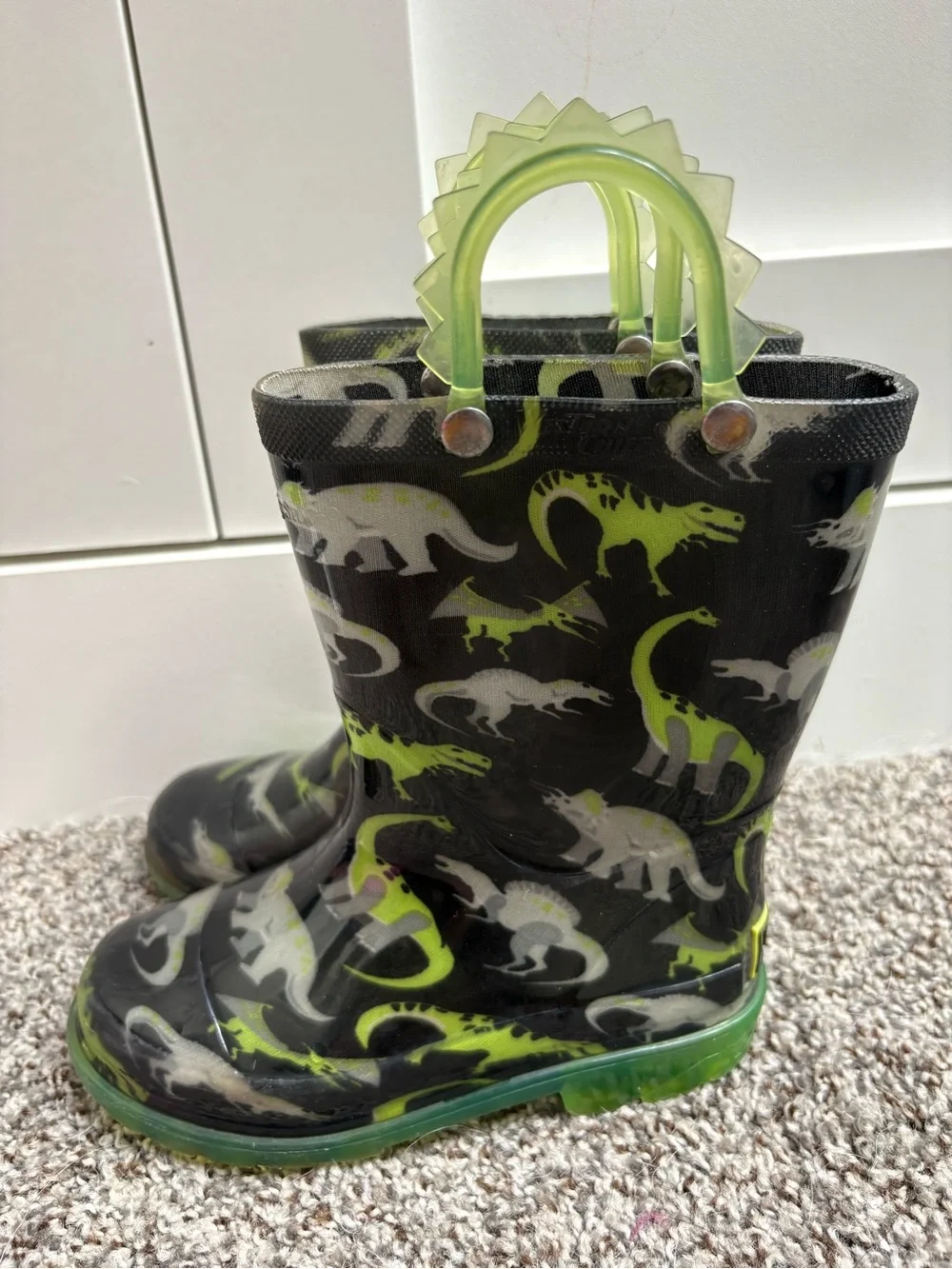 Western Chief Light Up Dinosaur Rainboots Size 10c